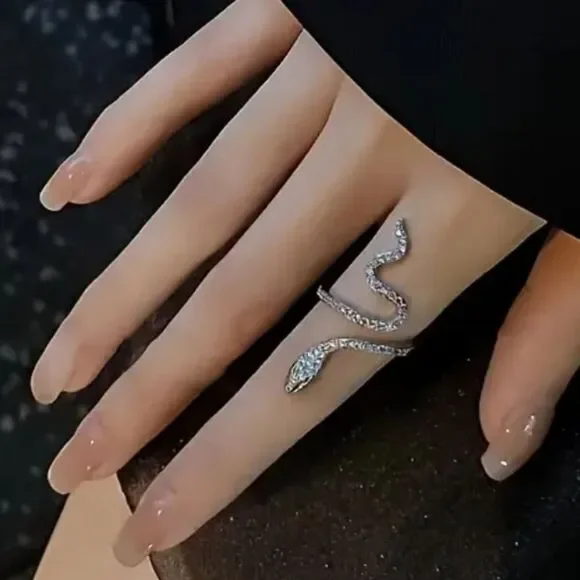 Elegant Silver Snake Ring
